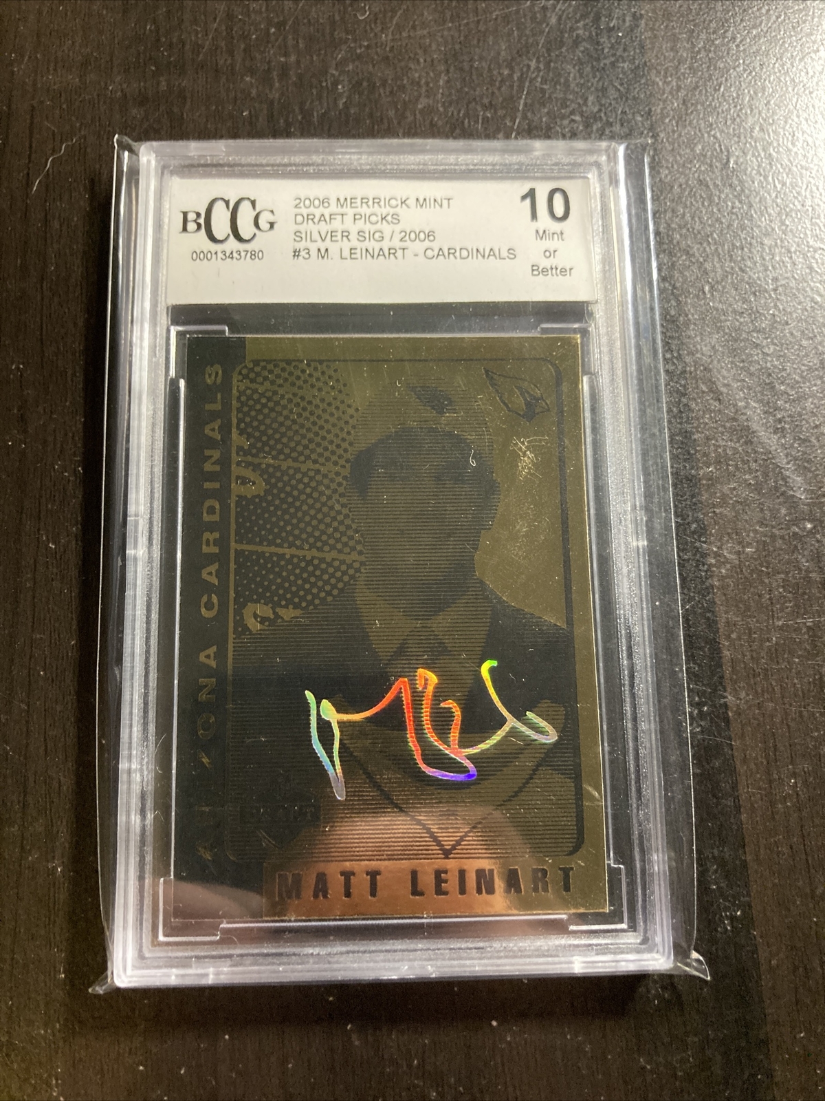 Matt Leinart Autographed Signed #3 CARD 804/2006 NFL BECKETT 10 NFL 2006 T18-29 