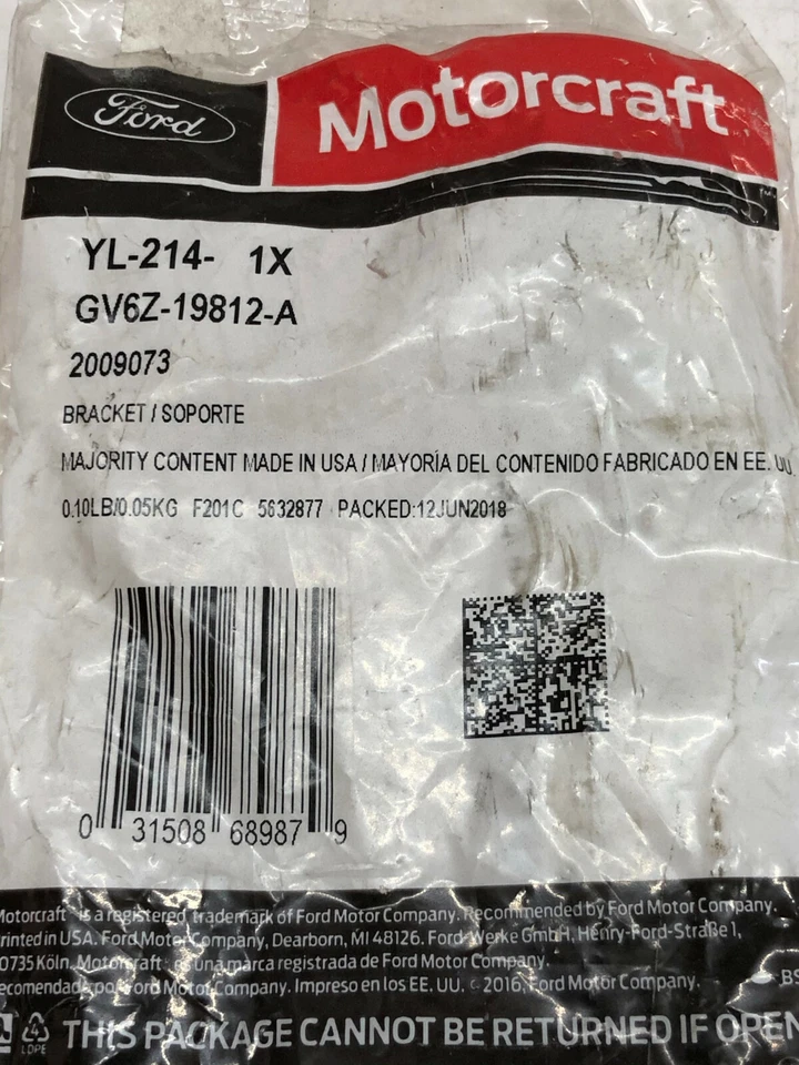 SOPORTE MANGUERA REFRIGERANTE AIRE ACONDICIONADO MOTORCRAFT YL-214 PARA ESCAPE 2017-2019 Y LINCOLN MKC Foto 3 de 3