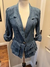 Nanette Lepore Chambray Jacket SZ S Made in USA EUC