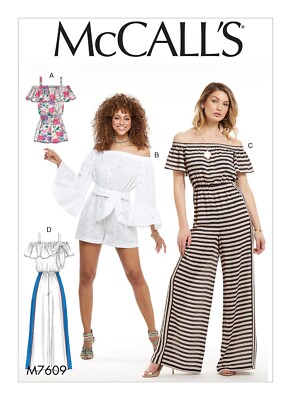McCall 7609 Sz 4-26 EASY Jumper Jumpsuit Romper Maxi Summer Strapless Pattern
