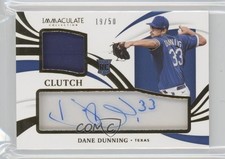 2021 Immaculate Clearly Clutch Rookie Materials 19/50 Dane Dunning Auto 9l4
