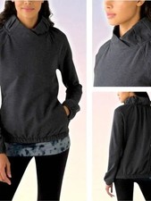 Lululemon After All Pullover Heathered Black Size 8
