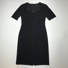 Ann Taylor Sheath Dress Womens 2T Square Neck in Seasonless Stretch Pretty Black