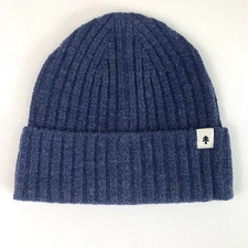 Huckberry Japanese Rib Knit Beanie Light Navy Blue One Size Made in Japan