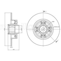 Metelli 2X Bremsscheibe Hinten Ø240Mm Voll FüR Renault Clio Iii BR0/1 CR0/1