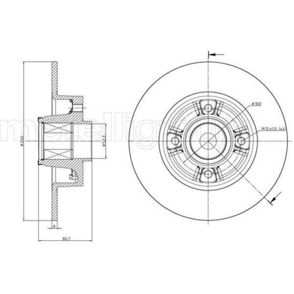 Metelli 2X Bremsscheibe Hinten Ø240Mm Voll FüR Renault Clio Iii BR0/1 CR0/1-image