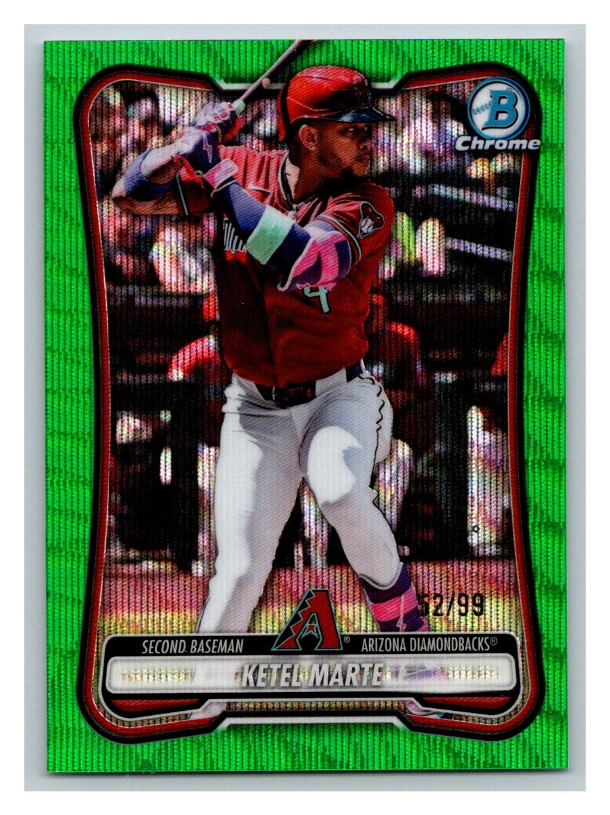 2025 Bowman Chrome Green Refractor Ketel Marte #28 /99 Arizona Diamondbacks