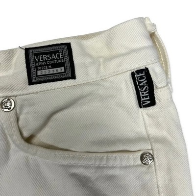 Vintage Versace Jeans Mens 26x29 White Couture Ittierre Medusa