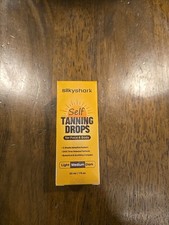 SILKYSHARK SELF TANNING DROPS FOR FACE AND BODY, MEDIUM 1OZ. SEALED