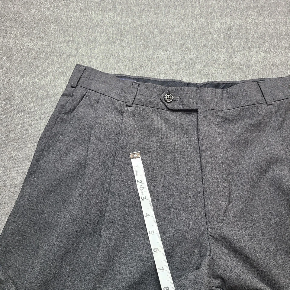 Lands End Pants Mens 36x32 Gray Wool Dress Traditional Fit Pleated Flat Front - Image 4 of 4