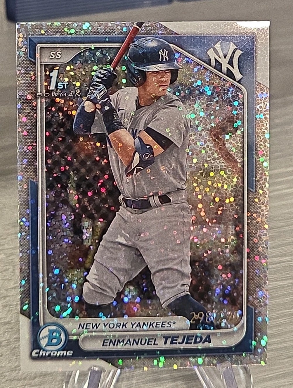 Enmanuel Tejeda 2024 Bowman Chrome Speckle Refractor /299 1st Bowman Yankees