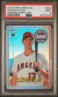2018 Topps Heritage Shohei Ohtani #THC-600 Chrome Purple Ref. PSA 9