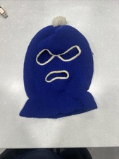 Vintage Full-Face Knit Ski Mask Balaclava Navy with White Eye  Mouth Outlines