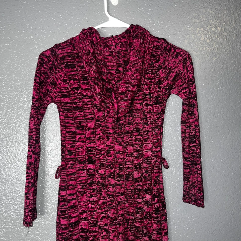 Cárdigan con capucha tejido rosa y negro Children’s Place niñas talla 7-8 Foto 2 de 4