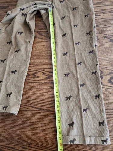 Vtg Orvis Pants Mens 38x32 (36x32) Tan Corduroy Dog Embroidered Cuffed USA Made image 8