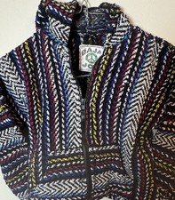 Baja Joe Kids Baja Hoodie Jacket Multicolor Woven Zip Front Size S