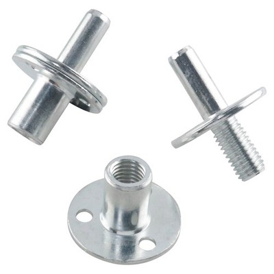 2 Sets Metal M12 Bed Post Connector Screw-in T-Nut Bedpost Connector Furnitu
