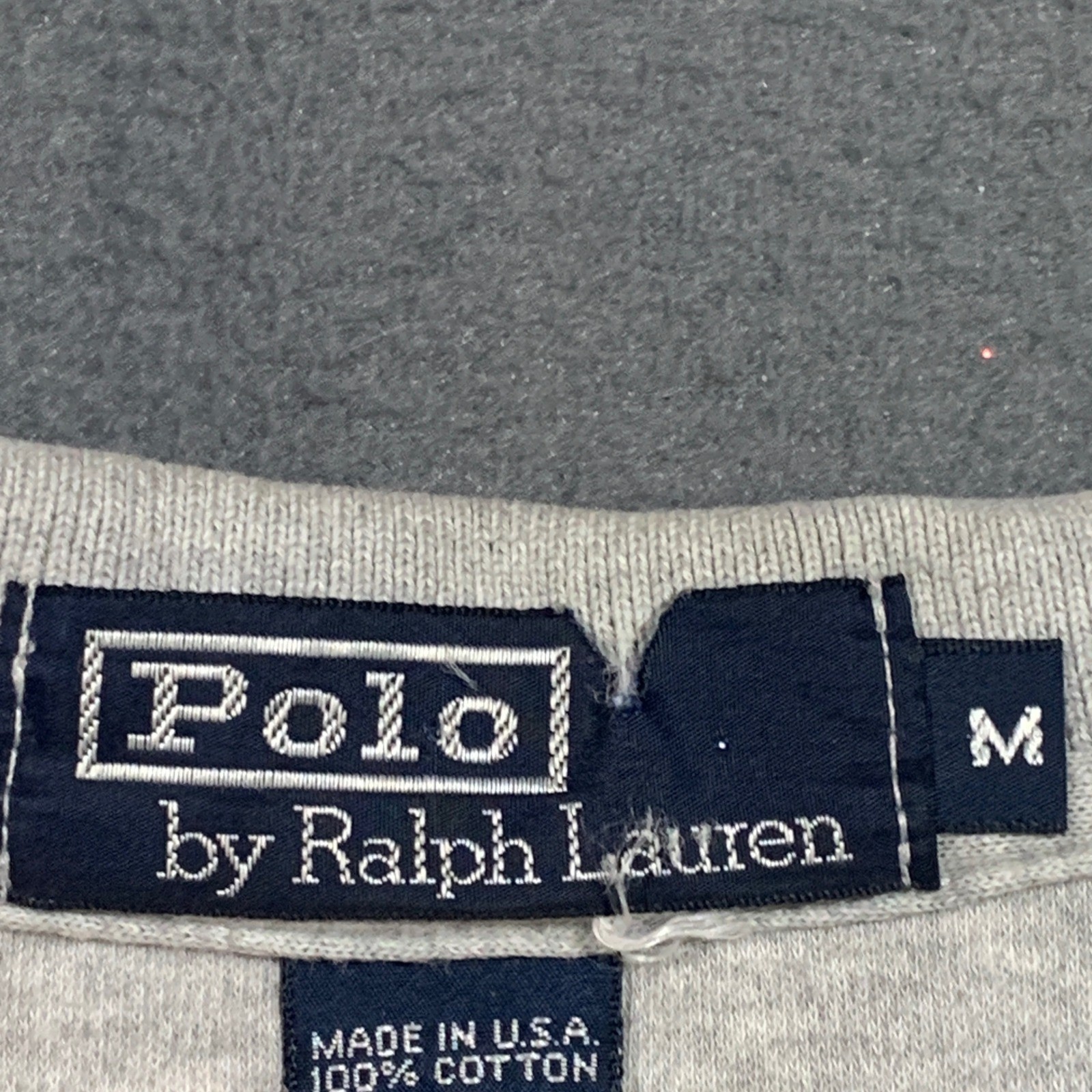 Vintage Polo Ralph Lauren Mens Medium Gray Cotton Polo Shirt Made in USA 90s