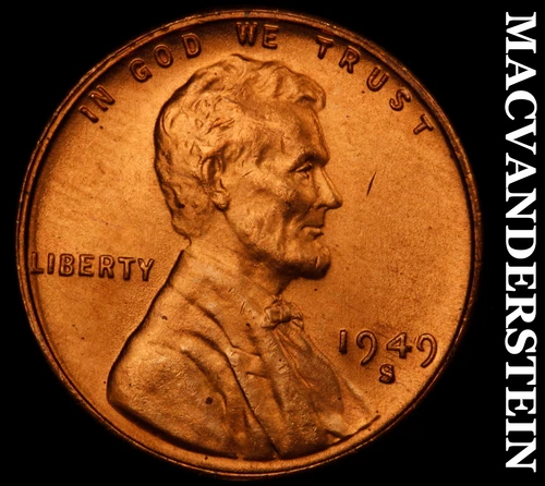 1949-S Lincoln Wheat Cent-Choice Gem BU Red Lustrous No Reserve #i6557