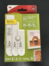 3M Command Brand Big Pack Picture Hanging Strips 16 Pairs