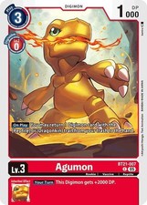1x BT21-007 Agumon World Convergence Digimon Card Game x1