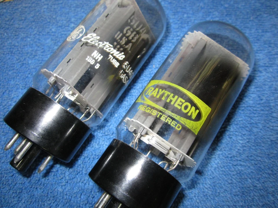 Par de tubos rectificadores GE Clear Top 5U4 GB a juego PROBADOS 5U4 Foto 3 de 4