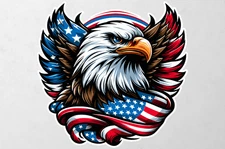 Bald Eagle National US Patrio Bumper,Wall,Etc Sticker Vinyl Decal 5" FreeSticker