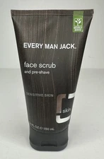 Every Man Jack Face Scrub and Pre-Shave Sensitive Skin 5 FL OZ, NEW