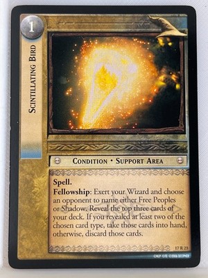 LORD OF THE RINGS TCG RISE OF SARUMAN RARE CARD 17R23 SCINTILLATING BIRD ex