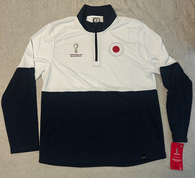 FIFA World Cup 2022 Japan 1/4 Zip Jacket XL White/Navy Licensed New With Tags