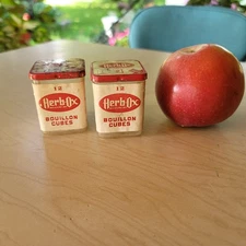 VINTAGE HERB-OX BOUILLON CUBES SPICE Empty CONTAINERS-2