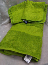 Vtg Lot/3 JC PENNEY HOME COLLECTION Bath Towel & Washcloths LIMELIGHT Green USA