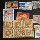 42 US Used Postage Stamp Lot Off Paper On Stock Page Machine Cancel 3c-39c — photo 6
