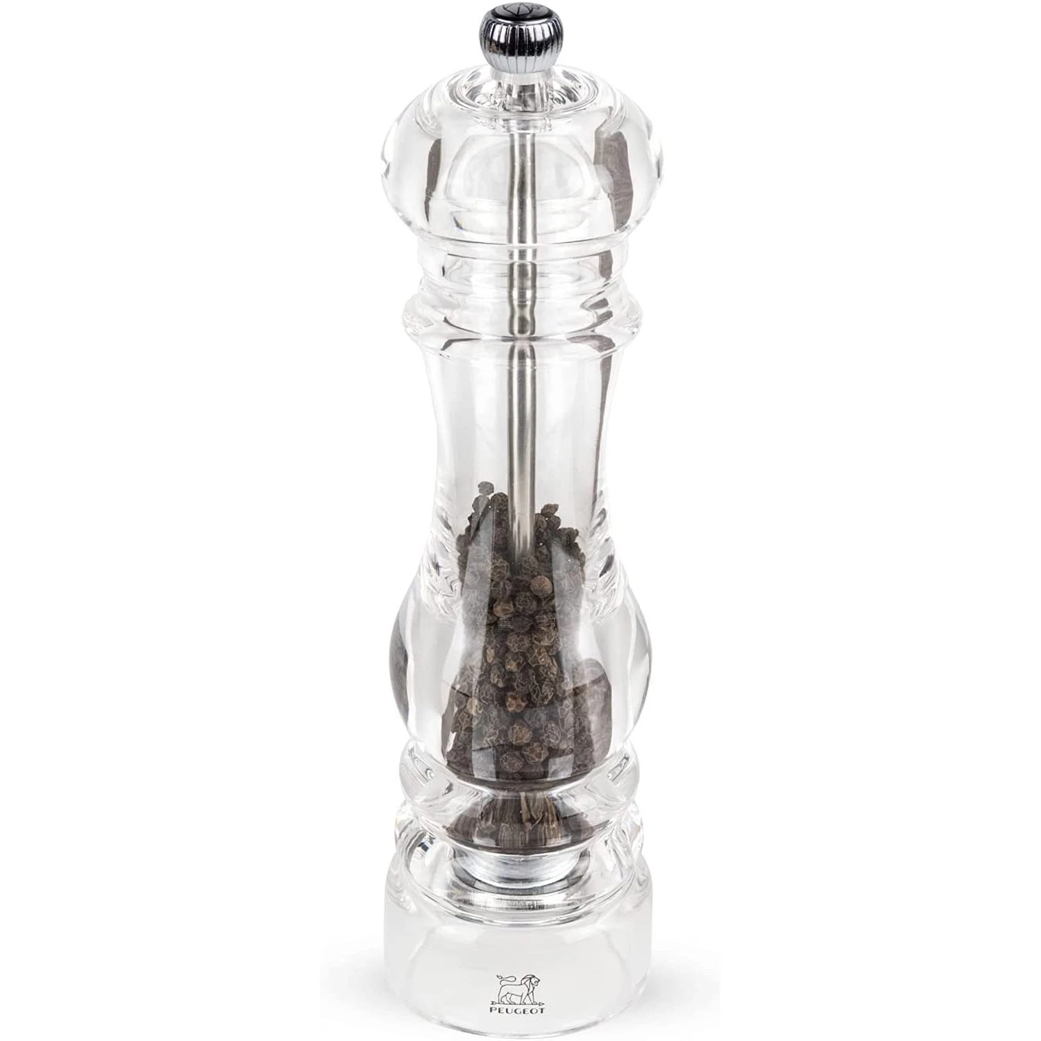 Peugeot Nancy Pepper Mill Acrylic, 9-Inch, Clear