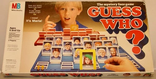 GUESS WHO? 1987 Milton Bradley Mystery Face Vintage Board Game *100% Complete*