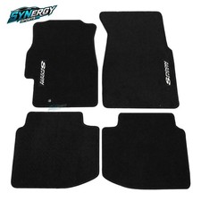 Black Nylon Floor Mats For 96-00 Honda Civic Carpet Anti Slip Wemblem