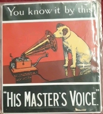 His Master`s Voice -  Deko Blechschild - ca. 22x25 cm