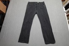 Vintage Levi's 505 Jeans Mens 38x32 Black Regular Fit Dark Wash Western Retro