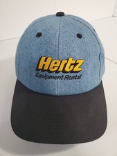 Vintage Hertz Equipment Rental Hat Denim Snapback K-Products Made In USA