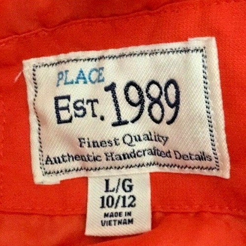 The Children's Place Jacket Size L 10/12 Puffy Insulated Orange Black Double Zip - Picture 5 of 5