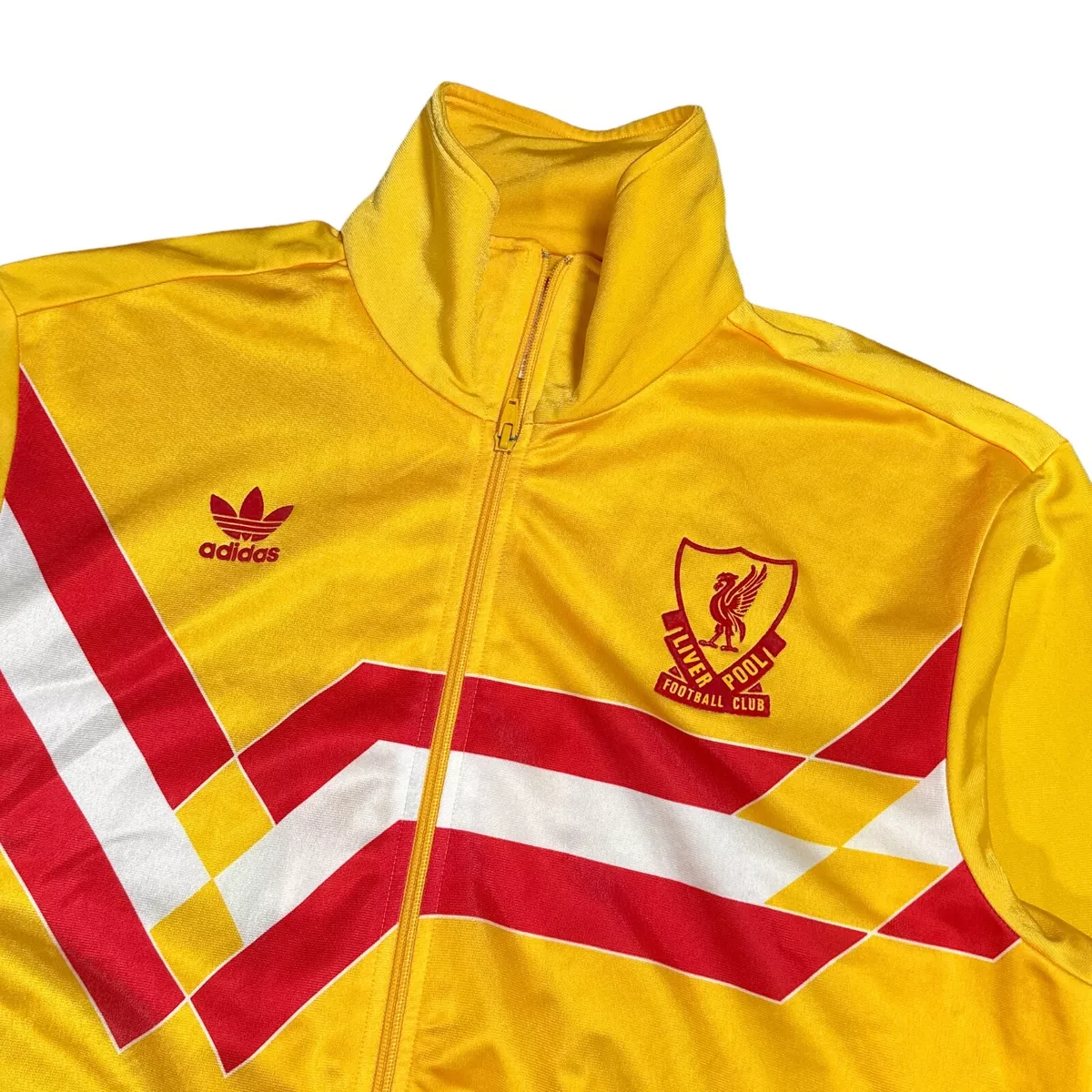 Vintage Y2K Adidas Originals Liverpool Retro 90s Yellow Track Jacket Mens XL