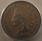 1864-L Indian Cent 1c  ANACS Certified VG8