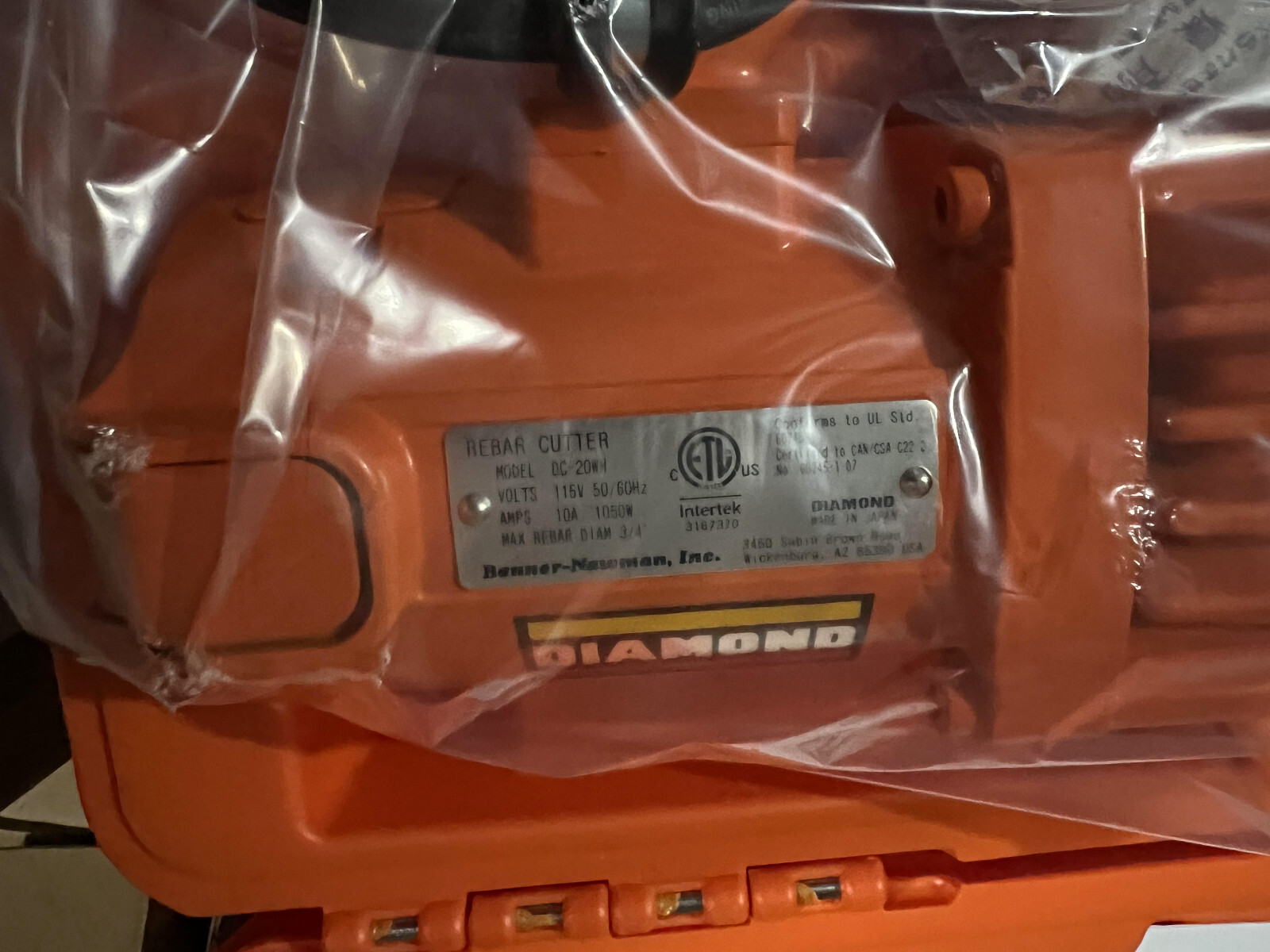 Benner-Nawman DC-20WH Heavy Duty Portable Rebar Cutter