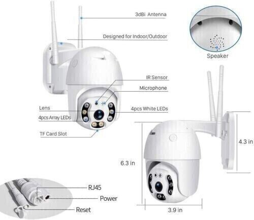 K2 STORE - TELECAMERA IP CAM PTZ WIFI CAMERA DOME WIRELESS ESTERNO ED INTERNO IN GIARDINO CASA SPEED ZOOM CON APPLICAZIONE ICSEE - Foto 3