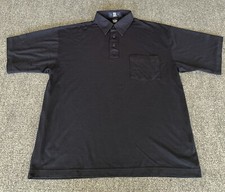 Oak Creek Mens M VTG 80s 90s Pocket Polo Shirt Navy Blue Basic Minimalist