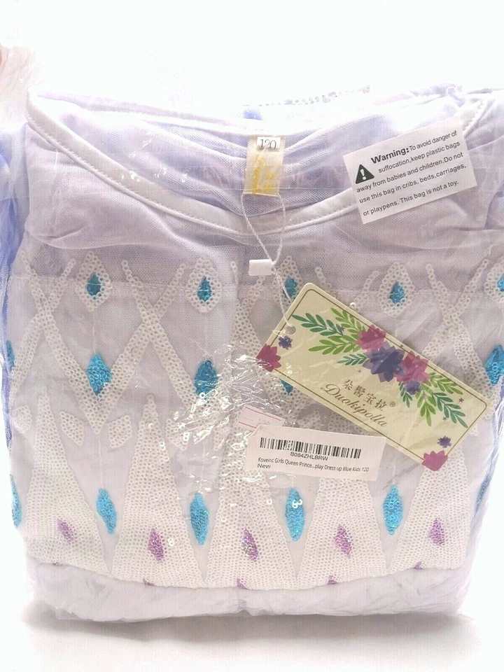 DISFRAZ DE VESTIDO DE LENTEJUELAS Y TUL NIÑA. BLANCO/AZUL/ROSA. PECHO 25". ORIGIN $30 NUEVO $20 Foto 3 de 4