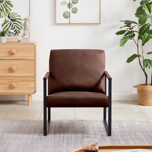 PVC Leather Accent Arm Chair - Extra Thick Padding for Lounge Living Office