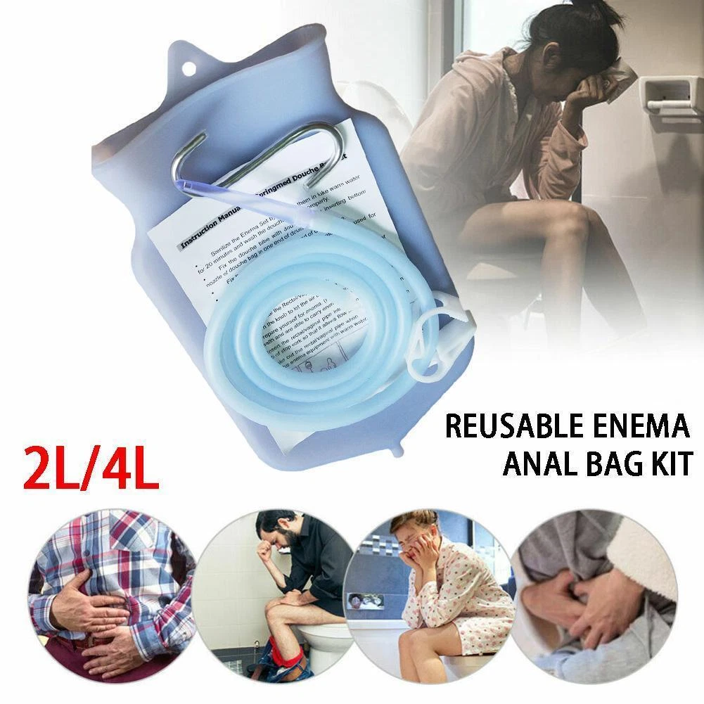 2L Enema Bag Kit - Detox Colon Cleanse Douche bag Enema Silicone Reusable