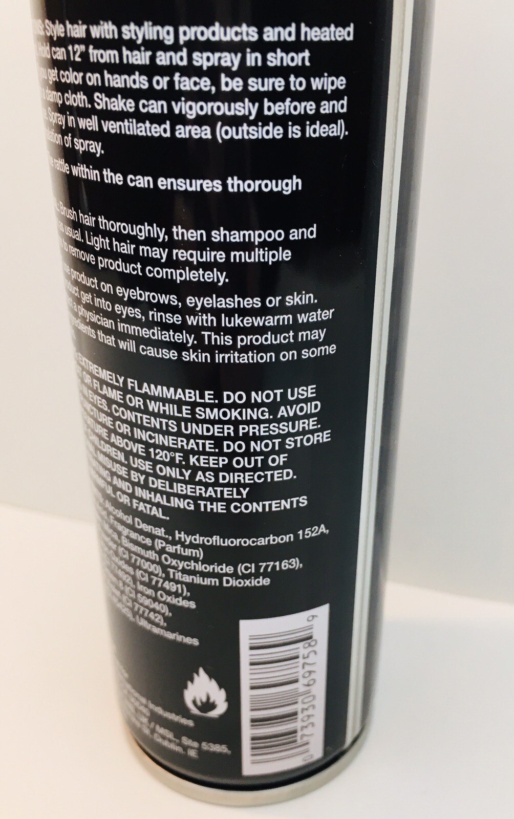 Fright Night Colored Hair Spray BLACK FOG 3 oz Temporary Halloween Cosplay