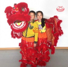 Chinese Kung Fu Lion Dance Mascot Costumes South Lion two Children Props 
